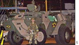 National Guard outside police HQ