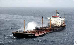 Wave breaks against the Prestige