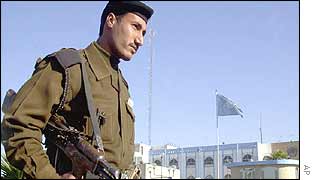 Iraqi guard at UN headquarters Baghdad