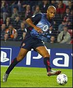 Thierry Henry in action in Eindhoven
