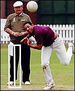 A bowler in domestic cricket (photo: Gerald McLean)