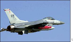 A US Air Force plane heads to patrol the no-fly zone