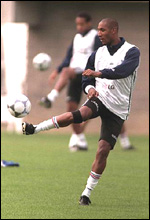 Nicolas Anelka in training at a previous training camp for France