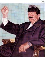 Portrait of Saddam Hussein in Baghdad