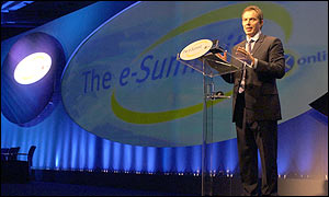 Tony Blair at the e-summit in London