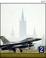 US F-16 warplane takes off from Czech air base at Caslav this week