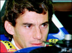 Ayrton Senna in racing car shortly before his death