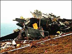 Wreckage from the Chinook crash