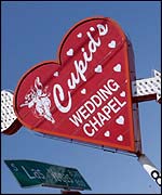 LA wedding chapel sign, BBC
