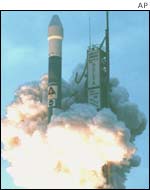 Delta II rocket at launch