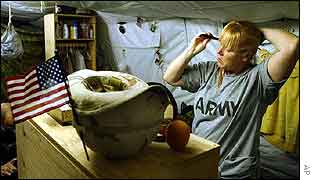 US Captain Pamela Roof in her tent