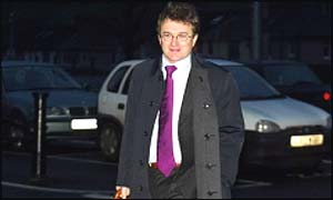 Roger Mitchell arrives for the Hampden SPL meeting