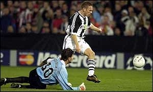 Craig Bellamy in action against Feyenoord in the Champions League