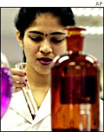 Indian scientist in lab at Cipla Research and Development Facility 