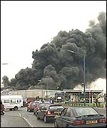 Plastics factory fire, west Midlands