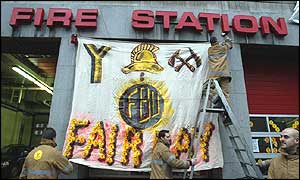 Striking firefighters