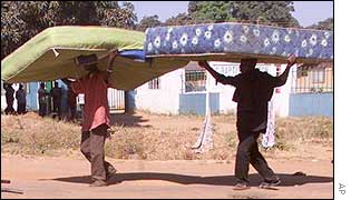 People flee the fighting