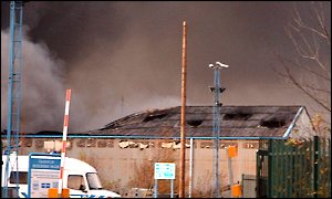 An outbuilding on the factory site