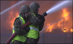 Soldiers fighting West Bromwich fire