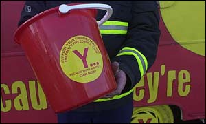 Firefighters collecting money