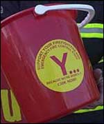 Firefighters collecting donatations