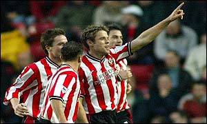 James Beattie salutes his second strike