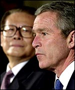 Jiang Zemin and George W Bush