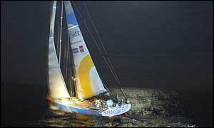 Ellen MacArthur on board Kingfisher