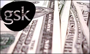 GSK logo and dollar bills