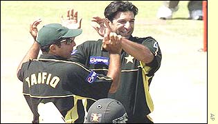 Taufeeq Umar and Wasim Akram 