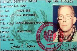 Iain Hook's UN identification card