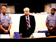 Slobodan Milosevic at the Hague War Crimes Tribunal