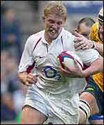 England flanker Lewis Moody in action against Australia