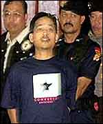 Imam Samudra being shown to reporters (AFP)