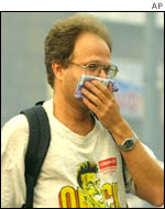 A Russian man suffering from the effects of pollution