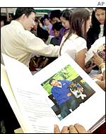 Thai people queue up to buy a book 