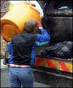 Dustman with bin BBC