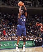 Michael Jordan in action for his Washington Wizards team