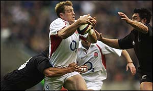 Mike Tindall of England in action against New Zealand at Twickenham this month