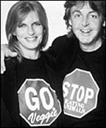 Linda and Paul McCartney in 1991