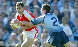 Diarmuid Marsden of Armagh in action against Dublin at Croke Park