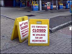 Empty London forecourt (PA)