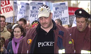 Striking firefighters