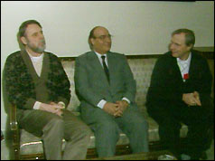 Terry Waite (l) and Thomas Sutherland (r) after their release