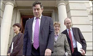 Gordon Brown and his treasury team