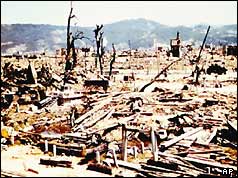 Hiroshima after nuclear bomb attack