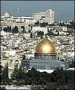 The view of Jerusalem from the Mount of Olives