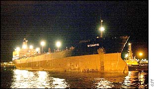 Byzantio oil tanker in Tallinn, Estonia