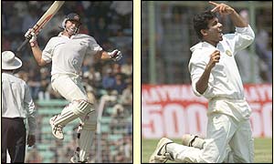 Australia lose the series against India, despite the heroics of Matthew Hayden (left)