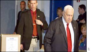 Ariel Sharon, after casting his ballot